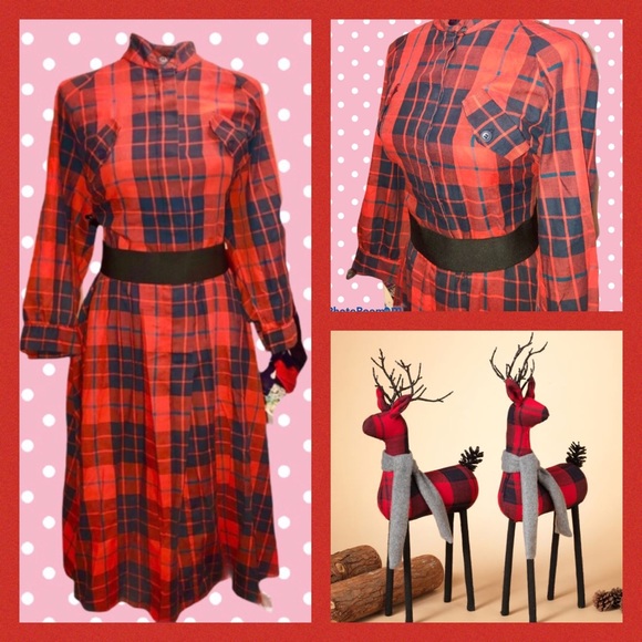 Sunshine Starshine Dresses & Skirts - Sunshine Starshine | Vintage Red Plaid Dress